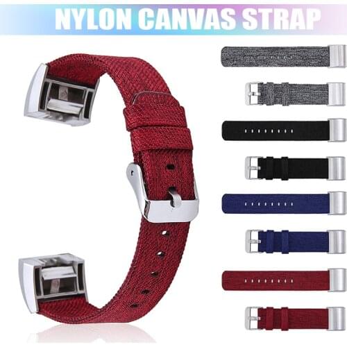 Nylon Canvas Wrist Strap For Fitbit Charge 2 Smart Watch Band Replacement Sport Watch Bracelet Nylon Loop For Women Men Watch