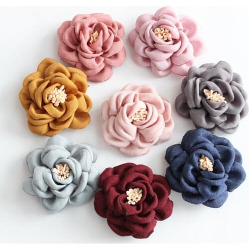 New fashion burn flowers singed Organza hair flowers for DIY craft hair accessories