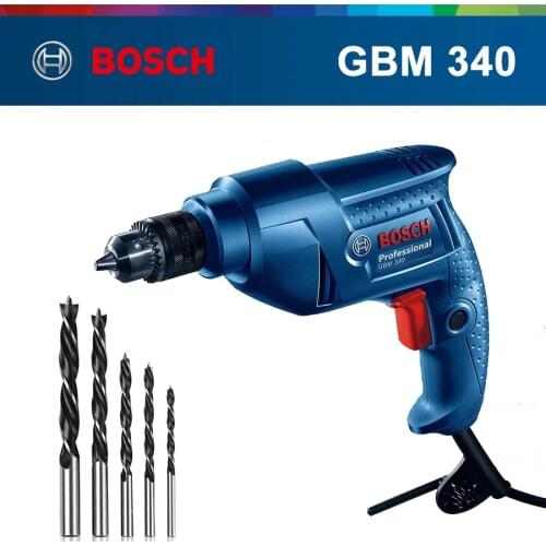 Original BOSCH Electric Dill 220V Hand Drill Electric Screwdriver Power Tool For Home Decoration Woodworking Steel Drill GBM 340