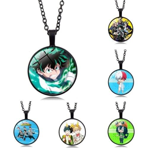 Anime My Hero Academia Cosplay Necklace Pendant Midoriya Izuku Todoroki Figure Cartoon Jewelry Collection Halloween Cos Prop