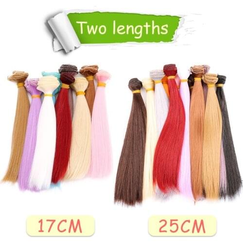 25cm 17CM BJD Wig For 1/3 1/4 1/6 1/8 High Temperature Fiber Girl Multi-Color Very Long Hair For Dolls There are many straight h