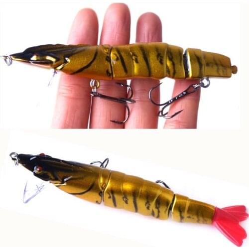 Hot DIY Boxed Bionic Shrimp Fishing Bait 2 Section Jointed Lure 11cm 16.7g 5Pcs High Quality