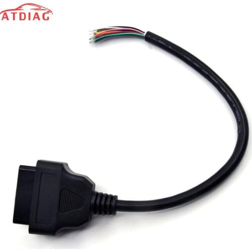 OBD2 16Pin Male Plug Connector For ELM327 Extension Adapter OBD Cable OBDII EOBD ODB2 16 Pin OBD 2 Adaptor Opening Female Cable