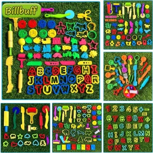 DIY Slimes Play Dough Tool Accessories Plasticine Dinosaur Animal Digital Model Clay Kit Soft Clay Cut Set Toy for children Gift