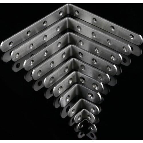 Thicken L shape corrner bracket 20 25 30 40 50 65 80 90 100 125 150mm plate supporter book shelf shield bracket plate furniture