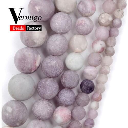 Dull Purple Lilac Jaspers Round Beads Matte Natural Stone Beads for Jewelry Making 4/6/8/10/12mm Diy Bracelets Jewellery 15"