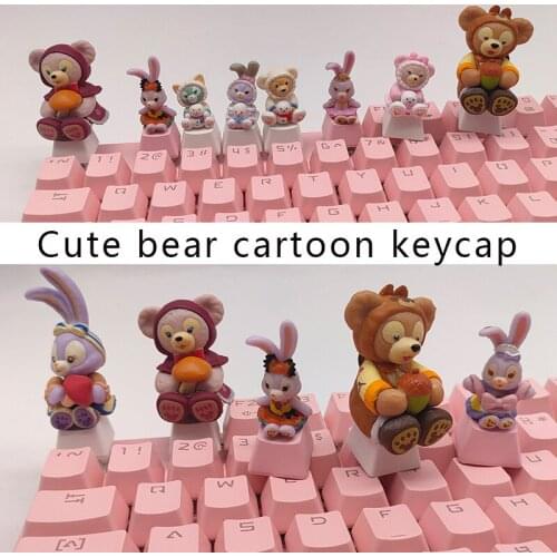 1PC Mechanical Keyboard Keycaps Personality Anime Kawaii Cartoon Cute Pink Stereo Diy Key Cap Pbt Keycap Accessories Cherry Mx
