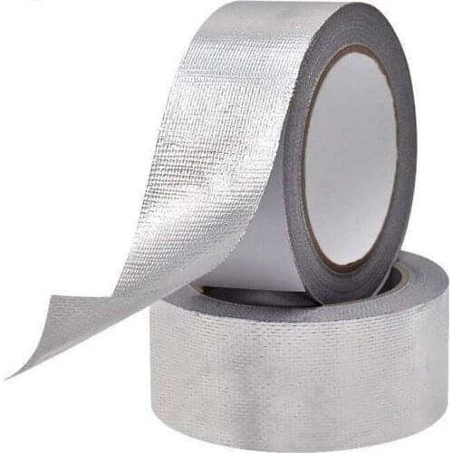 Westspark 1PC 20M Self-Adhesive Silver Heat Reflective Tape, Fiber-Glass Aluminum Foil Tape, Heat Jacketing Insulation Resistant