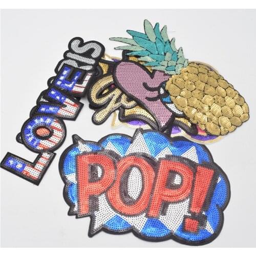 15pcs big size Sequins Embroidery Sew On Iron On Patch Badge Clothes Bag Fabric Applique Gift