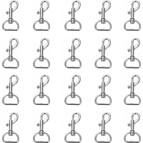 20Pcs Metal Swivel Keychain Bag Diy Craft Llavero Rotatable Key Chains Classic Key Chain Alloy Keychains Bag Accessories