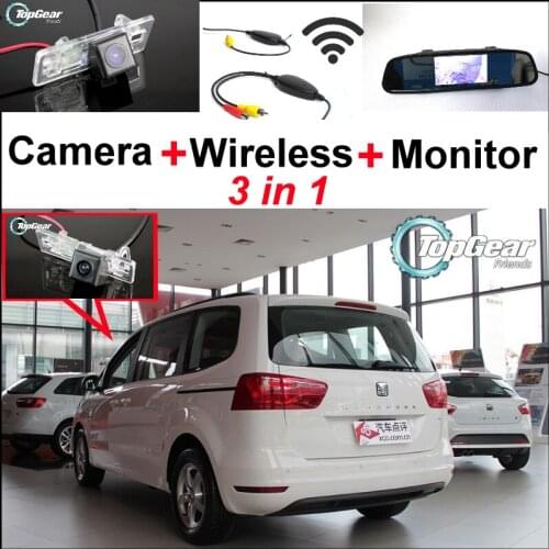 3in1 Special Backup WiFi Camera + Wireless Receiver + Mirror Monitor Parking Rear View System For SEAT ALHAMBRA 7N 2010~2014