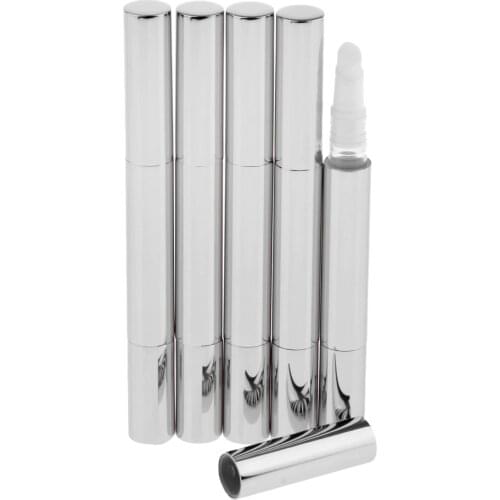 5 Pieces 3ML Empty Twist Pen, Teeth Whitening Pen, Nail Polish Eyelash Pen,Liquid Cosmetic Polish Oil Containers with Brush