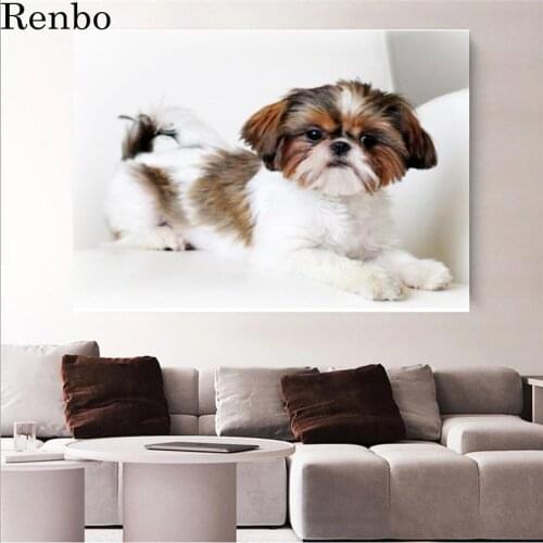 DIY 5D Diamond painting Shih Tzu Dog 3D Diamond mosaic Full Square round Diamond embroidery Cross Stitch kit Home decor 2021