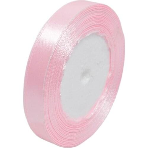 25yards 4/8" (12mm) Satin Ribbon Wedding Party Table Anniversary Cake Flower Decorating Light Pink