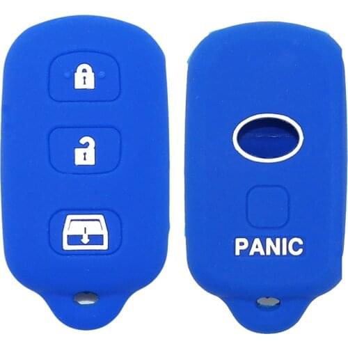 4 Buttons Silicone fob Car Key Case Cover For Toyota 4Runner 1999-2009 Sequoia 2001-2008 Matrix 2003-2008 with Panic Key