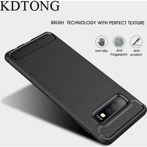 Phone Case For Samsung Galaxy S10 Plus S10E 5G S9 Plus Case Luxury Carbon Fiber Soft Silicone TPU Full Shockproof Cover Capa