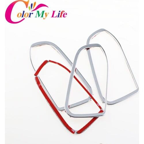 Color My Life ABS Chrome Inner Door Handle Cover For Kia Sportage R Door Handle Circle Sticker For SportageR 2012 - 2015