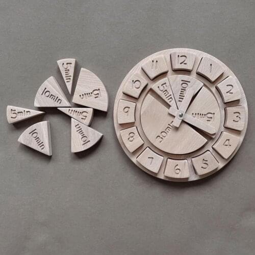 Kids Learning Clocks Time Toys Preschool Minute Cognition Teaching Aids Baby Montessori Number Educational Wood Toys