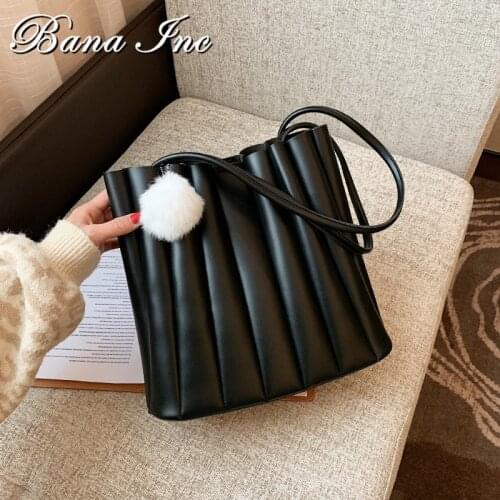 Composite Bags Special New Design Small PU Leather Shoulder Bags for Women 2021 Luxury Trend Handbags with Hairball Branded
