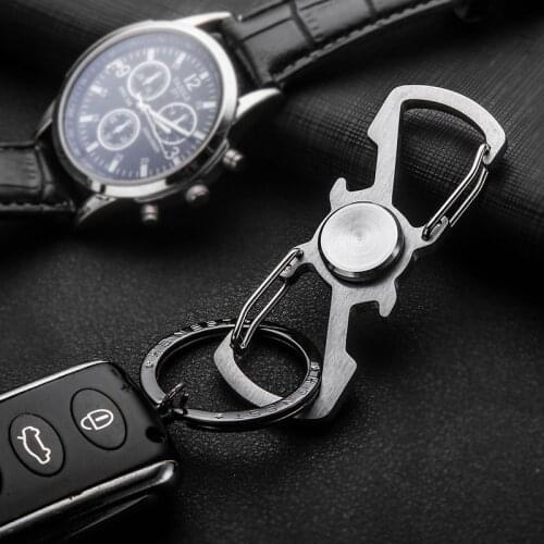 Creative Men Stainless steel Keychain Tool Metal Gyro Car Key chain Bottle Opener Key Ring Holder Bag Charm Jewelry Accessories