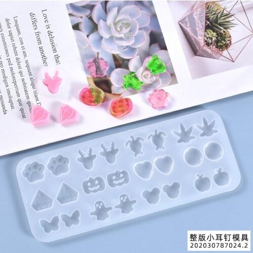 Crystal Mini Small Stud Pendant Cute Butterfly Maple Leaf Silicone Mold DIY Handmade Resin Earrings Jewelry Casting Mould