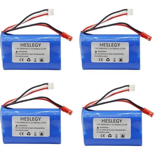21700 Battery 7.4V 5000mAh high capacity Li-ion Batery for RC toy helicopter car boat tank truck gun parts 7.4V battery jst plug
