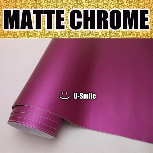 Premium Matte Satin Chrome Matte Metallic Purple Vinyl Wrap Film Roll Sticker Decal Bubble Free Car Body Film