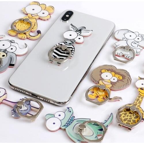 Cartoon Animal Elephant Zoo Giraffe Holder Finger Ring Mobile Phone Stand Holder For iPhone Samsung Xiaomi Ring All Phone Holder