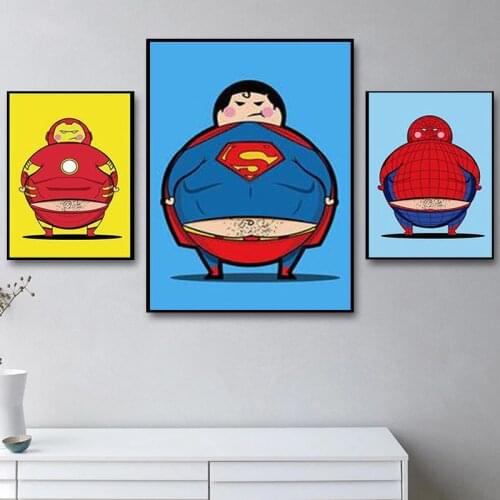 Nordic Home Furnishing Marvel Funny Cartoon Comic Art Canvas Painting Superhero Posters and Prints Wall Art Pictures Child Room