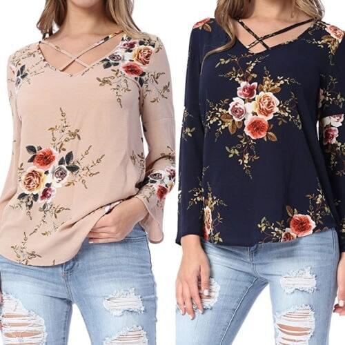 New Fashion 2017 Chiffon Women Lady Loose Long Sleeve Tops T-Shirts Casual T-Shirt Autumn