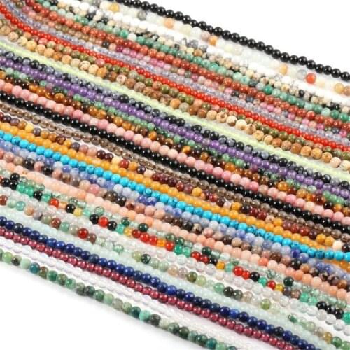 Wholesale Small beads natural tiger eyes Agates Amethysts Garnet stone 2mm3mm round loose beads accessories jewelry finding 15"