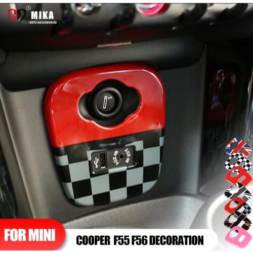 Union Jack Car Cigarette Lighter Panel Decal Cover Stickers USB AUX Trim Shell For Mini Cooper F55 F56 Auto Interior Decoration