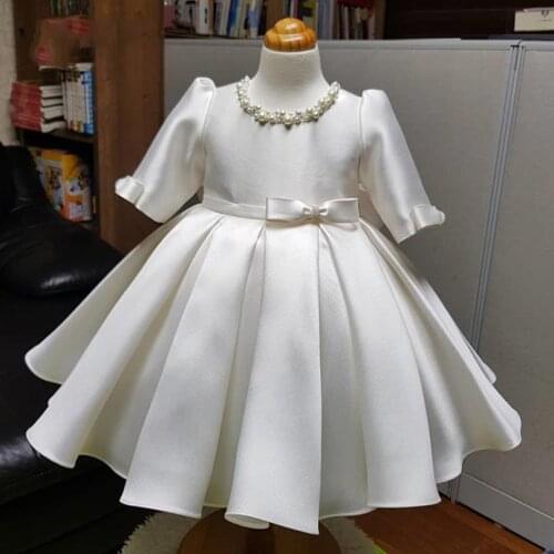 Baptism Ceremony Girl Beading 1st Birthday Gown Baby Girl Clothing Elegant Princess Dresses Party Christening Vestidos A572