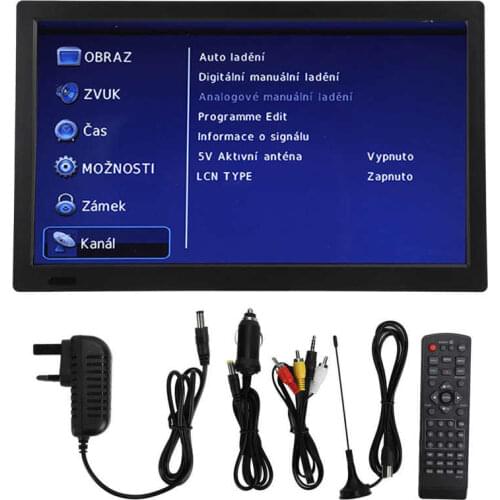 LEADSTAR 13 Inch Color TFT-LED Digital TV Portable Television with Stand for Home Car Outdoor Travel UK Plug 110‑220V