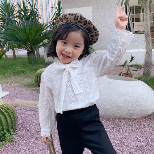 Casual Girls Autumn Spring Floral Cotton T-shirt Children Clothes Baby Long Sleeve Tops Tees Blouse 3-9 years