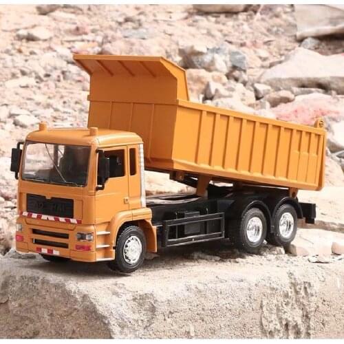 Rc Cars Dump Truck Vehicle Toys For Children Boys Xmas Birthday Gifts Yellow Color Transporter Engineering Model Beach Rc Toys