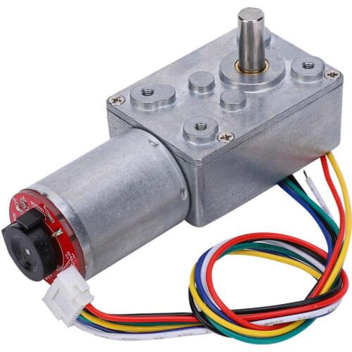 Gear Motor Worm Gear Reducer with Encoder 20-60RMP Brush DC Motors