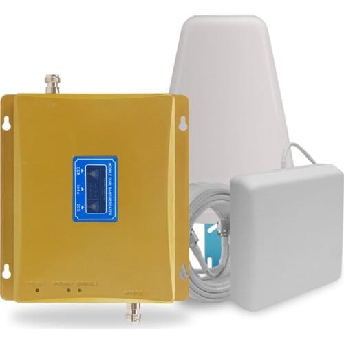 2G 4G Moblie Signal Repeater GSM 900 4G LTE / DCS 1800mhz Dual Band Cellular Signal Booster 70dB Gain LCD Display 4G Amplifier