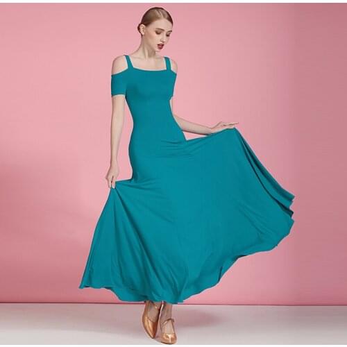 Blue strap standard Ballroom dance dress Waltz Dress for ballroom dancing rumba dance costumes sequins dance clothes