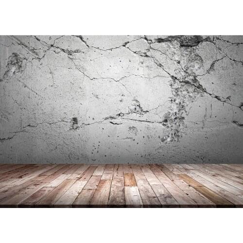 Broken Cement Wall Wooden Floor Photo Backdrop Vinyl Backgrounds for Baby Children Pets Toy Portrait Photocall Photography Props