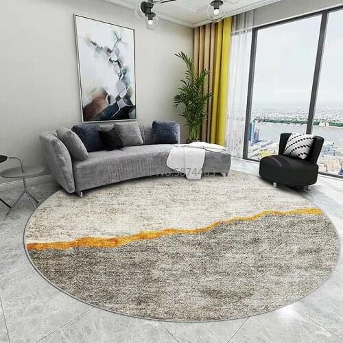 Modern Abstract Carpet For Living Room Nordic Round Carpet Anti Slip Floor Mats Bedroom Geometric Rug Floor Protection Home