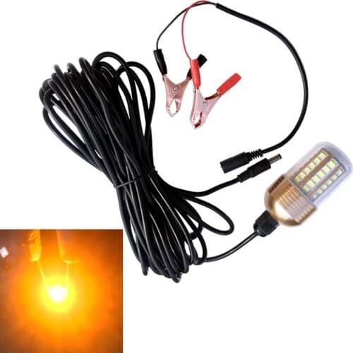 12V 60LED Lure Bait 30W Night Fishing Finder Lamp Light shads fishing LED boat fishing Deep Drop Underwater Aluminum Shell Light