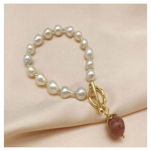 Jewelry Hand woven Lucky 100% Natural Baroque crystal freshwater Pearl bracelet for women