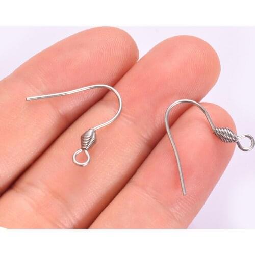20pcs19x19mm Stainless Steel Earring Findings Earrings Clasps Hooks Fittings DIY Jewelry Making Hook Drop earrings Accessories