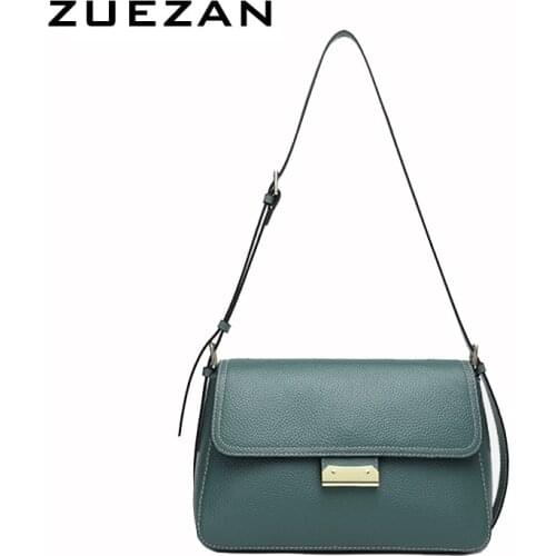 Women Genuine Leather Messenger Bag, Female Flap 100% Natural Cowhide Shoulder Cross-body Bag, A589