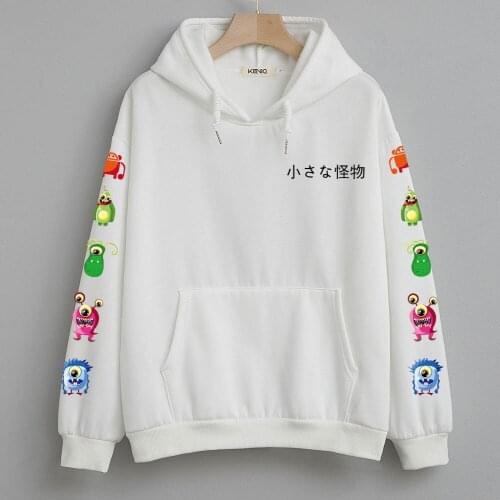 Oversized Sweatshirt Winter Streetwear Monster Graphic Printed Hoodies Pullovers Fashion Harajuku Autumn Hoodie Women Japanese