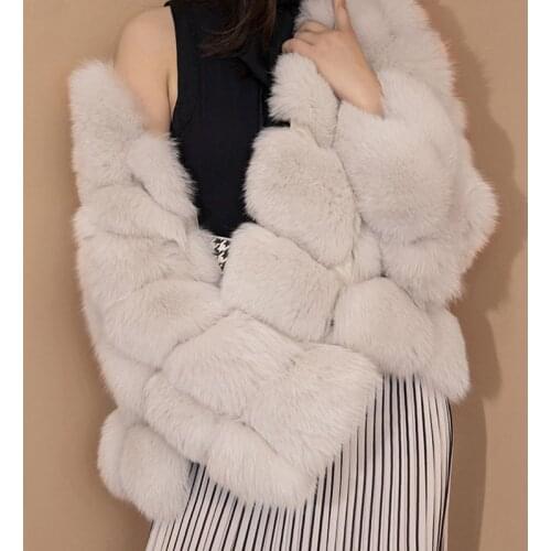 Autumn Winter Real Fox Coat Women Clothes Warm Fur Coats Korean Vintage Elegant Long Overcoat Manteau Femme Hiver ZL530