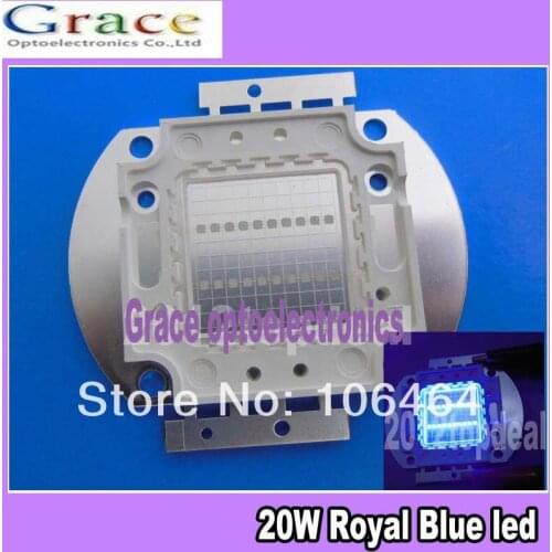 1pcs 20W 20Watt Royal Blue 445-455nm High Power 45mil LED 30V-36v for Aquarium