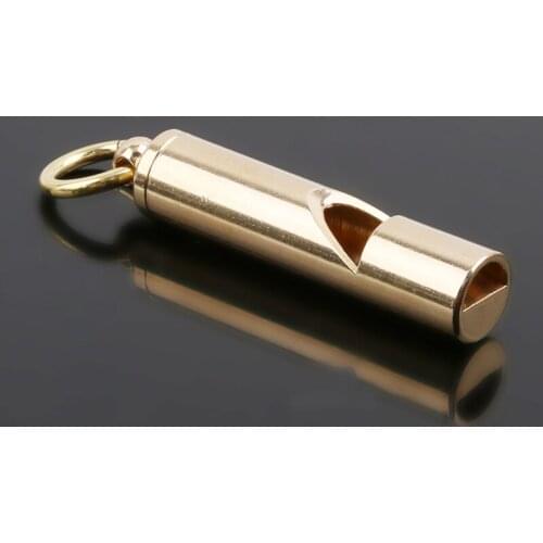 1pc Outdoor Handmade Vintage Pure Brass Whistle Survival Supplies Camping Outdoor Water Sport Rescue Survival