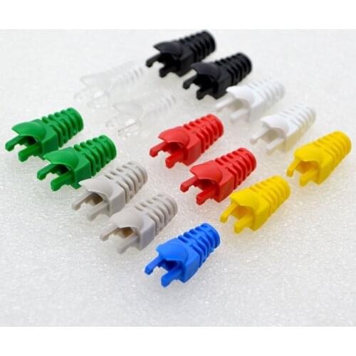 100pcs NEW RJ45 RJ48 Network Crystal Head Connector Sheath, Color Special-Shaped Crystal Head Sheath Special Wholesale